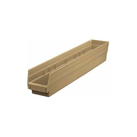 Quantum Storage Systems Shelf Storage Bin, Plastic, Beige, 12 PK QSB105IV